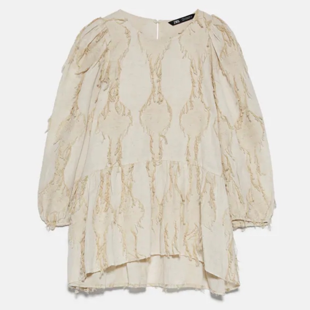 NWT Zara Textured Voluminous Top